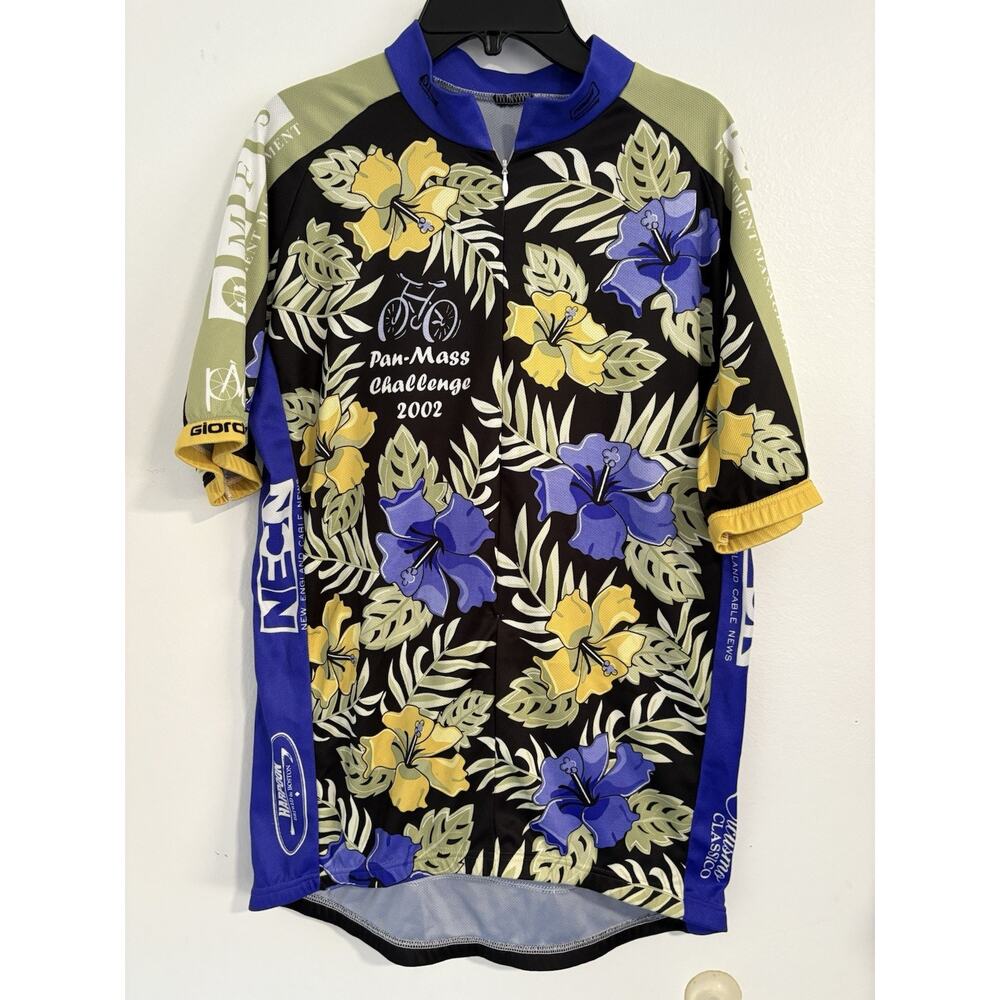 Giordana Pan-Mass Challenge 2002 Cycling Jersey Floral Hawaiian Graphic M/L